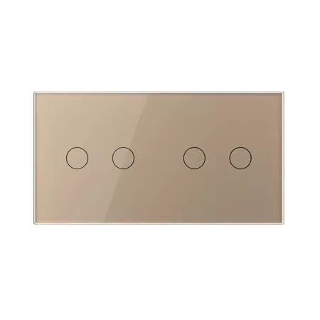 Четырёхклавишный сенсорный выключатель для штор (2-2) золотой